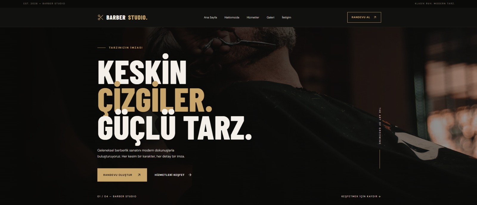 Barber Studio web sitesi önizlemesi